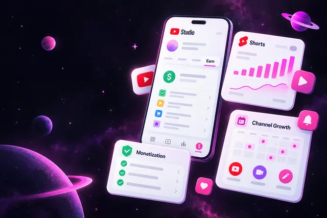 YouTube Studio monetization dashboard with Shorts analytics and policy checklist